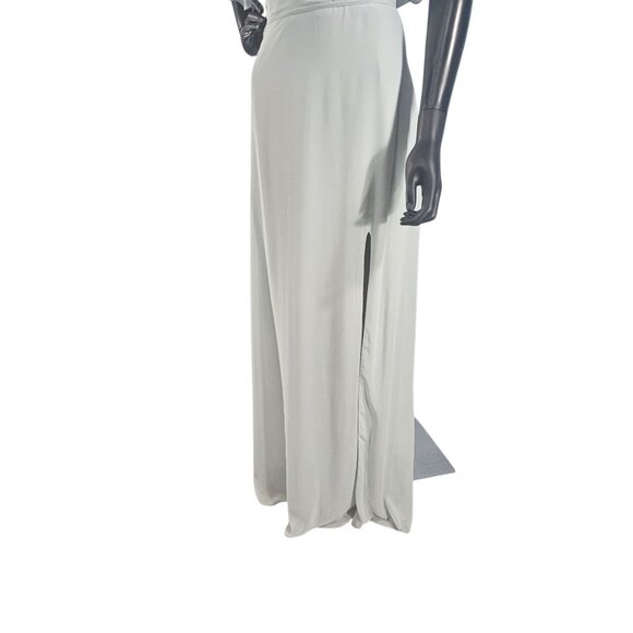 NWOT Seaglass Chiffon Flutter Sleeve A-Line Maxi Formal Dress - Mori Lee - Picture 6 of 11